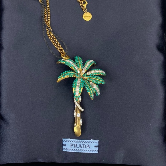 Prada Palm with Crystal in Bronze Necklace - Picture 5 of 13